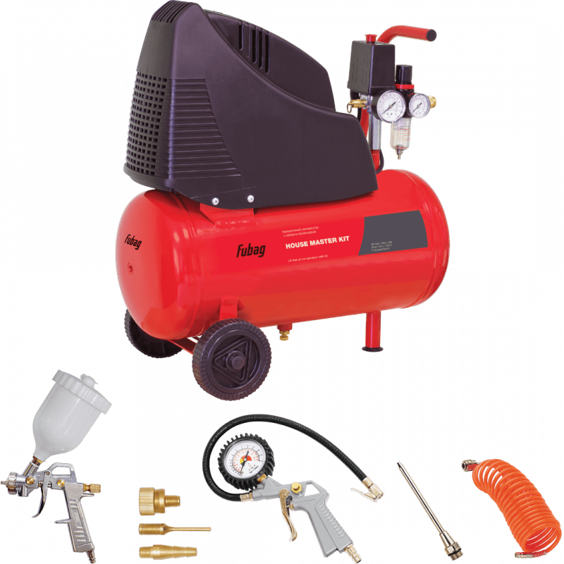 Поршневой компрессор Fubag HOUSE MASTER KIT+ 5 предметов
